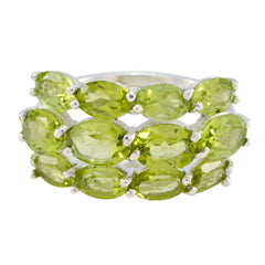 Peridot multiple German 925 Silver Green Gemstone Minimal Romantic Ring Jewellery