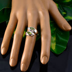 Peridot Toi et Moi French 92.5 Silver Green Gemstones Versatile Abstract Ring Jewellery