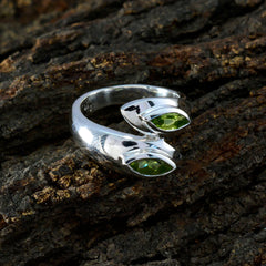 Peridot Toi et Moi French 92.5 Silver Green Gemstones Versatile Abstract Ring Jewellery