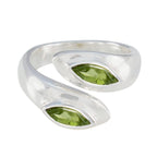 Peridot Toi et Moi French 92.5 Silver Green Gemstones Versatile Abstract Ring Jewellery