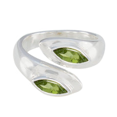 Peridot Toi et Moi French 92.5 Silver Green Gemstones Versatile Abstract Ring Jewellery