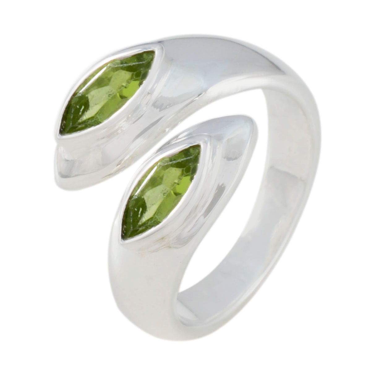 Peridot Toi et Moi French 92.5 Silver Green Gemstones Versatile Abstract Ring Jewellery Secondary image