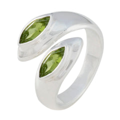 Peridot Toi et Moi French 92.5 Silver Green Gemstones Versatile Abstract Ring Jewellery