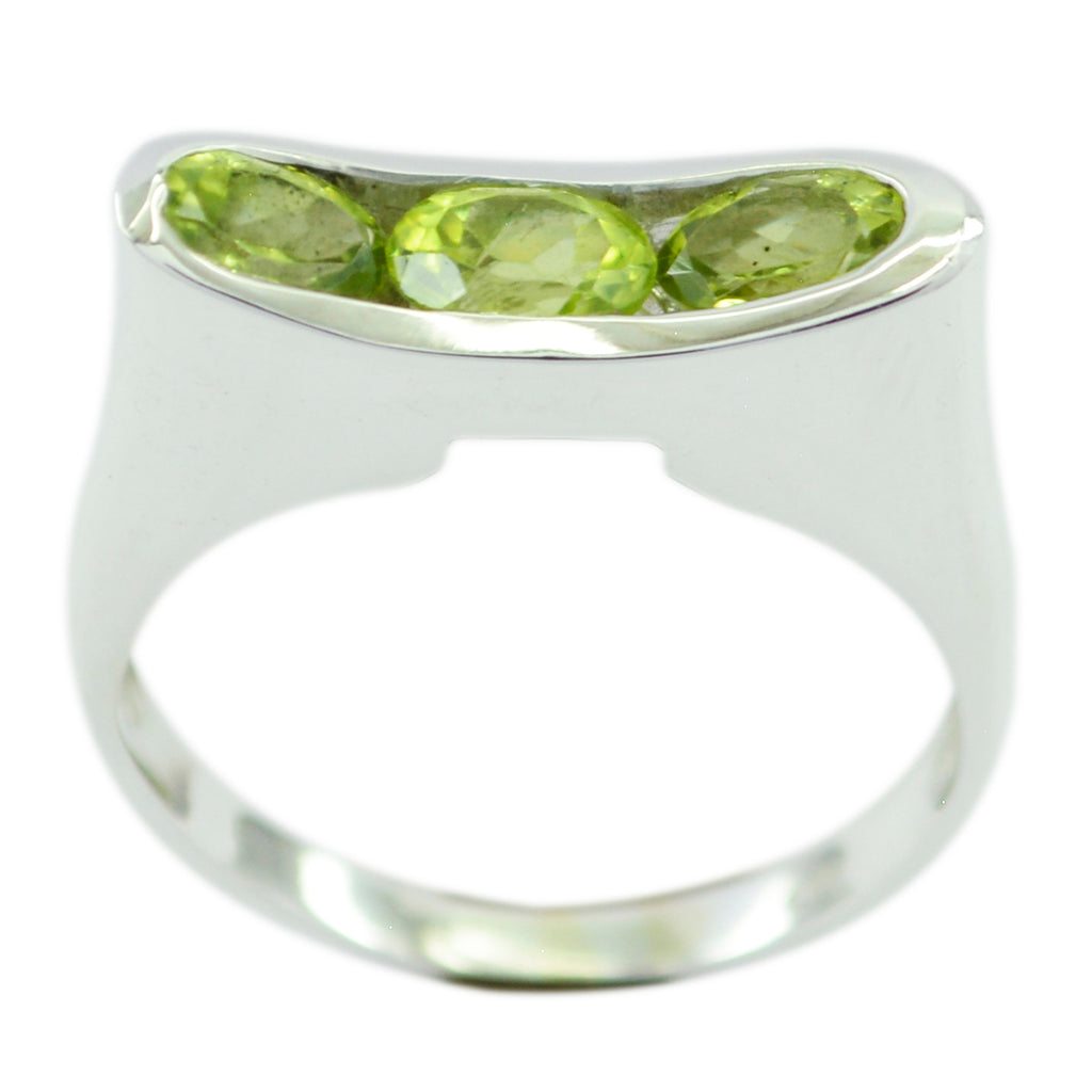 Peridot Trilogy African 925 Sterling Silver Green Gems Tiny Sophisticated Ring Jewelry