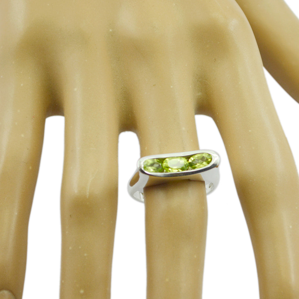 Peridot Trilogy African 925 Sterling Silver Green Gems Tiny Sophisticated Ring Jewelry