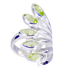 Peridot Penta Italian Sterling Silver Green Gems Statement Vintage Ring Jewellery