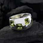 Peridot Trilogy Moroccan Silver Green Gems Eye catching Modern Ring Jewelry
