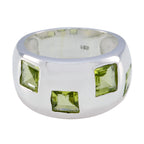 Peridot Trilogy Moroccan Silver Green Gems Eye catching Modern Ring Jewelry