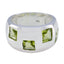 Peridot Trilogy Moroccan Silver Green Gems Eye catching Modern Ring Jewelry