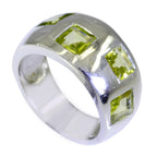Peridot Trilogy Moroccan Silver Green Gems Eye catching Modern Ring Jewelry