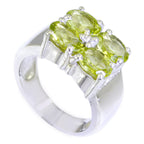 Peridot quarter French 925 Silver Green Gemstones Versatile Abstract Ring Jewelry