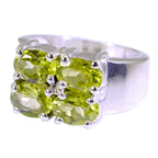 Peridot quarter French 925 Silver Green Gemstones Versatile Abstract Ring Jewelry