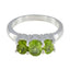 Peridot Trilogy Indian 925 Sterling Silver Green Gemstone Classic Romantic Ring Jewelry