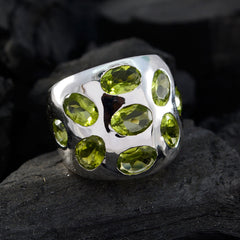 Peridot Navratna Egyptian 92.5 Silver Green Gemstones Versatile Contemporary Ring Jewellery