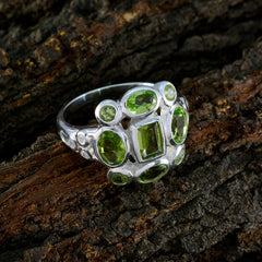 Peridot Navratna African 925 Silver Green Gems Classic Signet Ring Jewellery