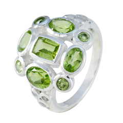 Peridot Navratna African 925 Silver Green Gems Classic Signet Ring Jewellery