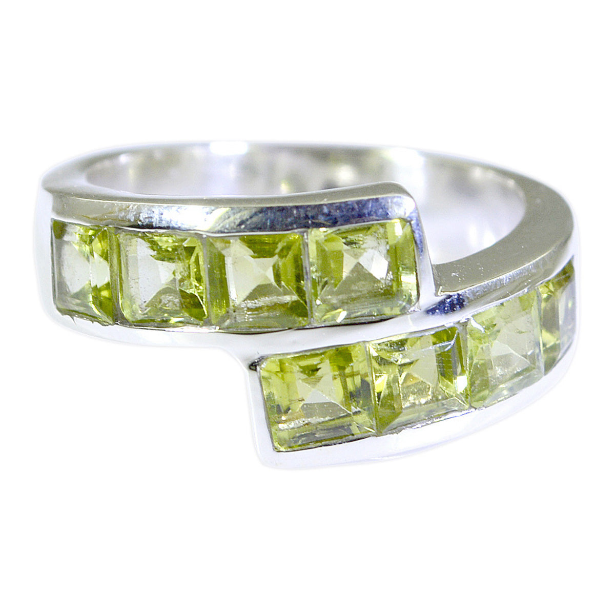 Peridot octa Moroccan Silver Green Gems Classic Sophisticated Ring Jewelry メイン画像