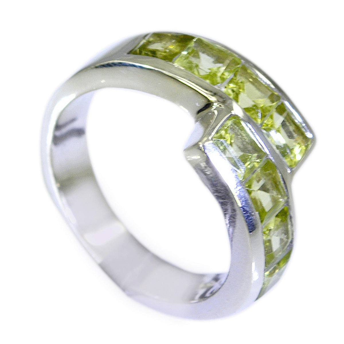 Peridot octa Moroccan Silver Green Gems Classic Sophisticated Ring Jewelry