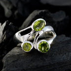 Peridot Trilogy German 92.5 Silver Green Gemstone Classic Boho Ring Jewellery