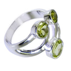 Peridot Trilogy German 92.5 Silver Green Gemstone Classic Boho Ring Jewellery