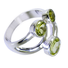 Peridot Trilogy German 92.5 Silver Green Gemstone Classic Boho Ring Jewellery
