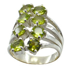 Peridot octa French 925 Silver Green Gemstones Eye catching Contemporary Ring Jewellery