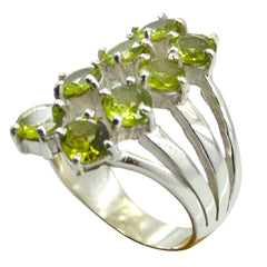 Peridot octa French 925 Silver Green Gemstones Eye catching Contemporary Ring Jewellery