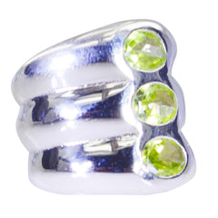 Peridot Trilogy German 92.5 Silver Green Gemstone Statement Retro Ring Jewelry