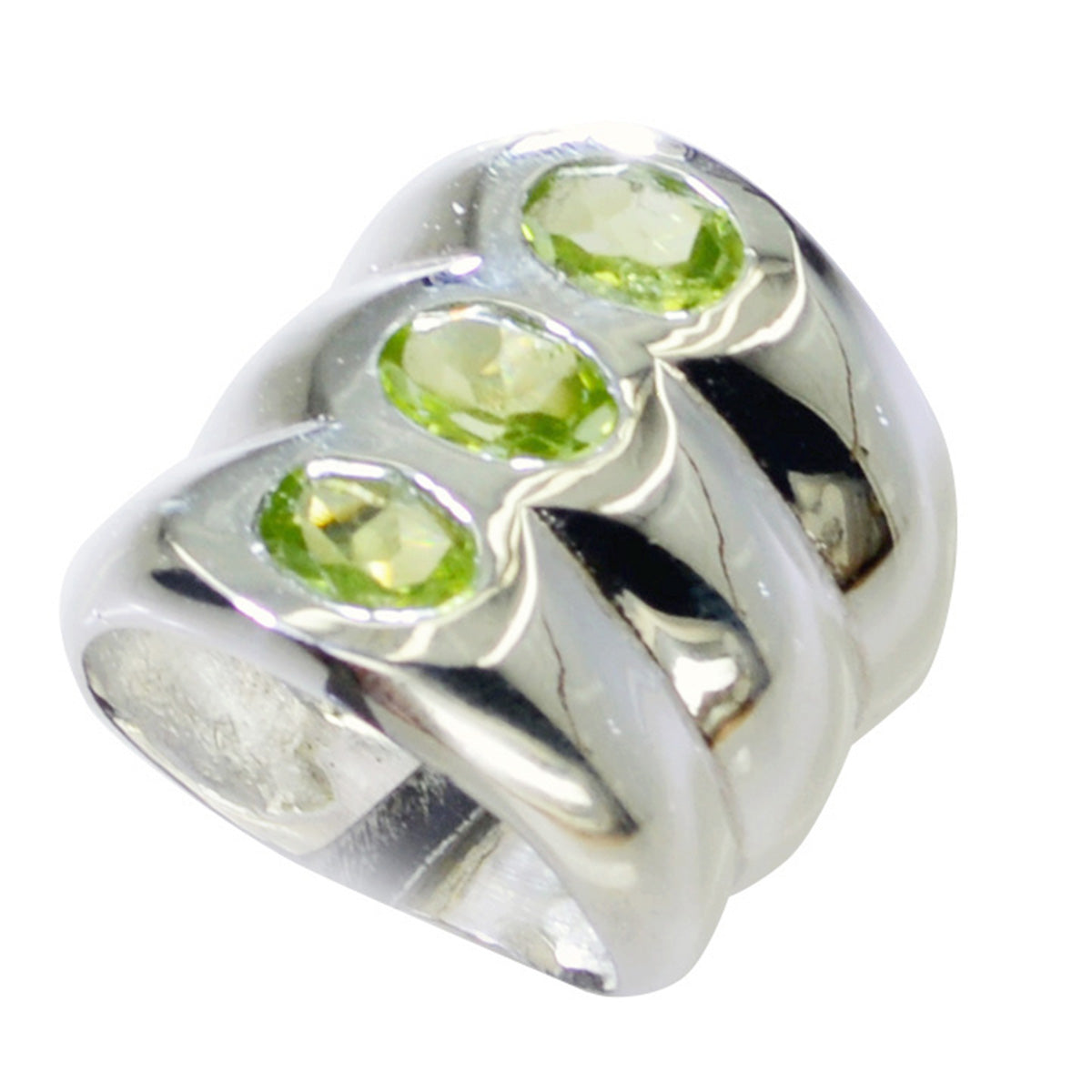 Peridot Trilogy German 92.5 Silver Grön Ädelsten Statement Retro Ring Smycken Sekundär produktbild