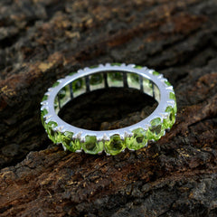 Peridot multiple Korean 925 Sterling Silver Green Gemstones Dainty Eternity Band Jewelry