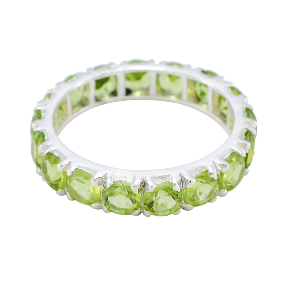 Peridot multiple Korean 925 Sterling Silver Green Gemstones Dainty Eternity Band Jewelry