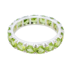 Peridot multiple Korean 925 Sterling Silver Green Gemstones Dainty Eternity Band Jewelry