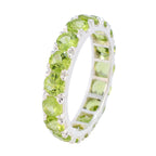 Peridot multiple Korean 925 Sterling Silver Green Gemstones Dainty Eternity Band Jewelry