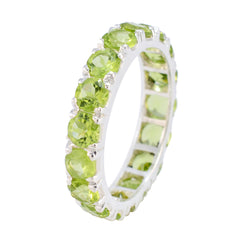 Peridot multiple Korean 925 Sterling Silver Green Gemstones Dainty Eternity Band Jewelry