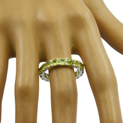 Peridot multiple Korean 925 Sterling Silver Green Gemstones Dainty Eternity Band Jewelry
