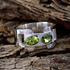 Peridot Toi et Moi Moroccan Sterling Silver Green Gemstone Essential  Modern Ring Jewelry