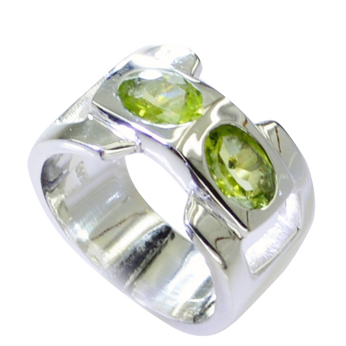 Peridot Toi et Moi Moroccan Sterling Silver Green Gemstone Essential  Modern Ring Jewelry Main image