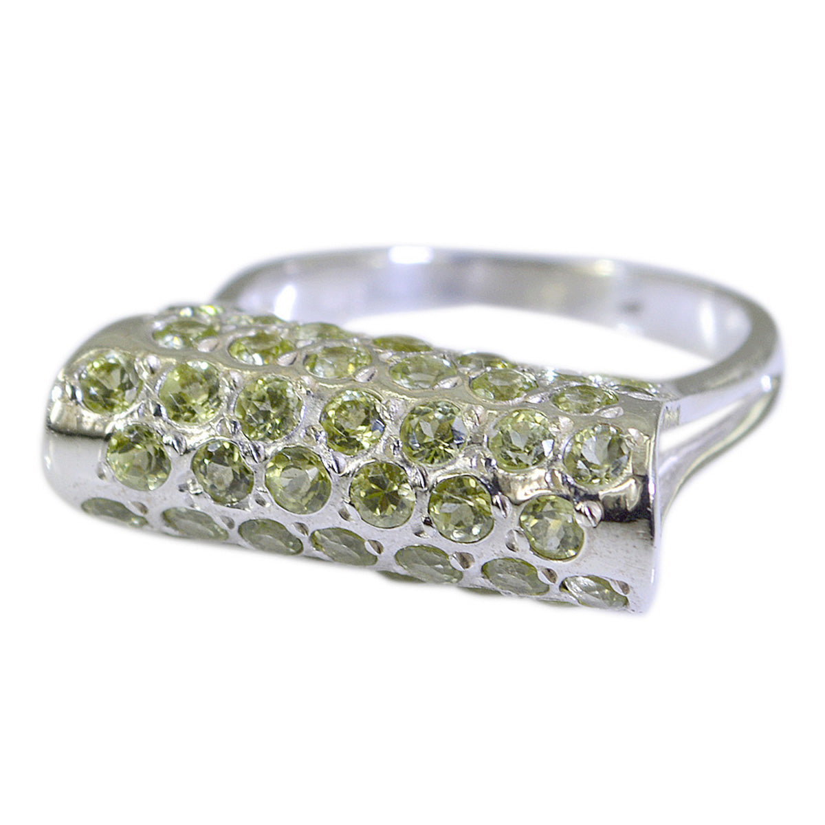 Peridot mehrere indische 925 Silber grün Edelstein winzige Märchen Ring Schmuck Zweitbild