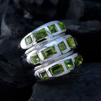 Peridot multiple Italian Sterling Silver Green Gems Chunky Cocktail Ring Jewellery
