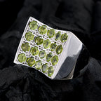 Peridot multiple German Sterling Silver Green Gems Chunky Cocktail Ring Jewellery