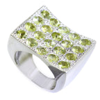 Peridot multiple German Sterling Silver Green Gems Chunky Cocktail Ring Jewellery