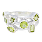 Peridot multiple Moroccan 925 Silver Green Gems Eye catching Modern Ring Jewelry