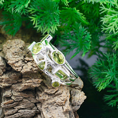Peridot multiple Moroccan 925 Silver Green Gems Eye catching Modern Ring Jewelry