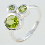 Peridot Trilogy American Sterling Silver Green Gemstones Dainty Boho Ring Jewelry