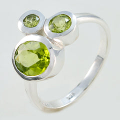 Peridot Trilogy American Sterling Silver Green Gemstones Dainty Boho Ring Jewelry