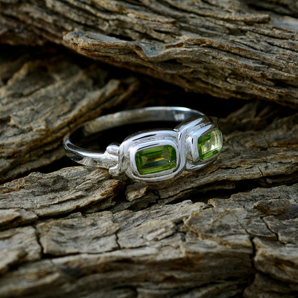 Peridot Toi et Moi Moroccan 92.5 Silver Green Gemstone Featherlight Trendy Ring Jewellery