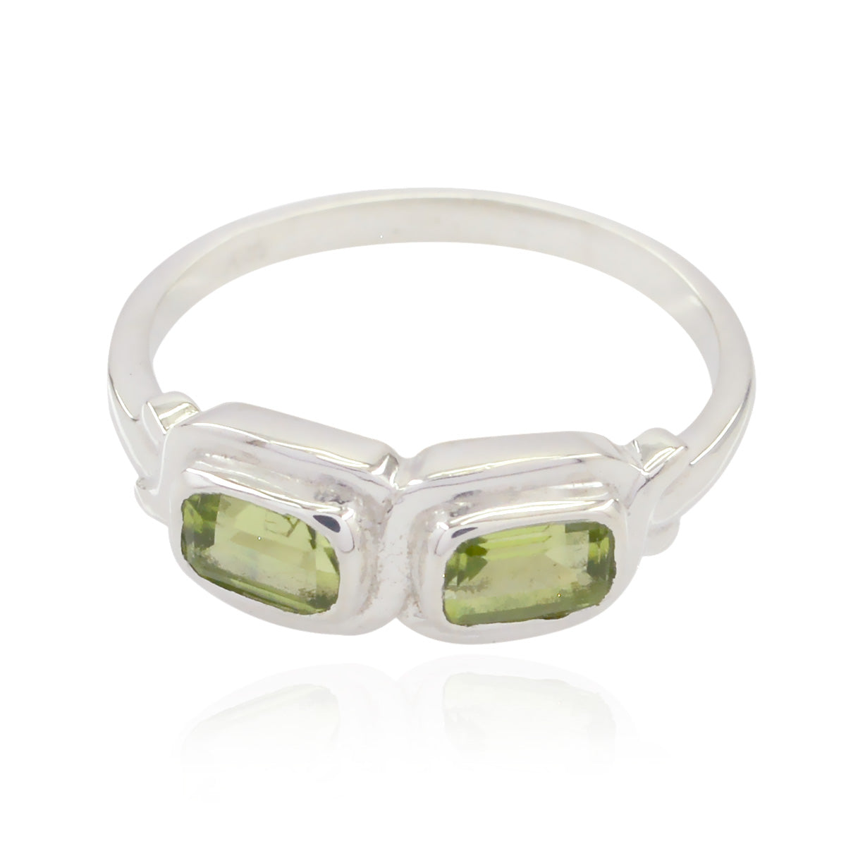 Peridot Toi et Moi Moroccan 92.5 Silver Green Gemstone Featherlight Trendy Ring Jewellery Image principale du produit