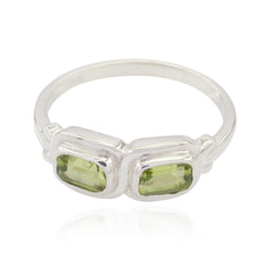 Peridot Toi et Moi Moroccan 92.5 Silver Green Gemstone Featherlight Trendy Ring Jewellery