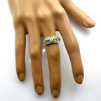 Peridot Toi et Moi Moroccan 92.5 Silver Green Gemstone Featherlight Trendy Ring Jewellery