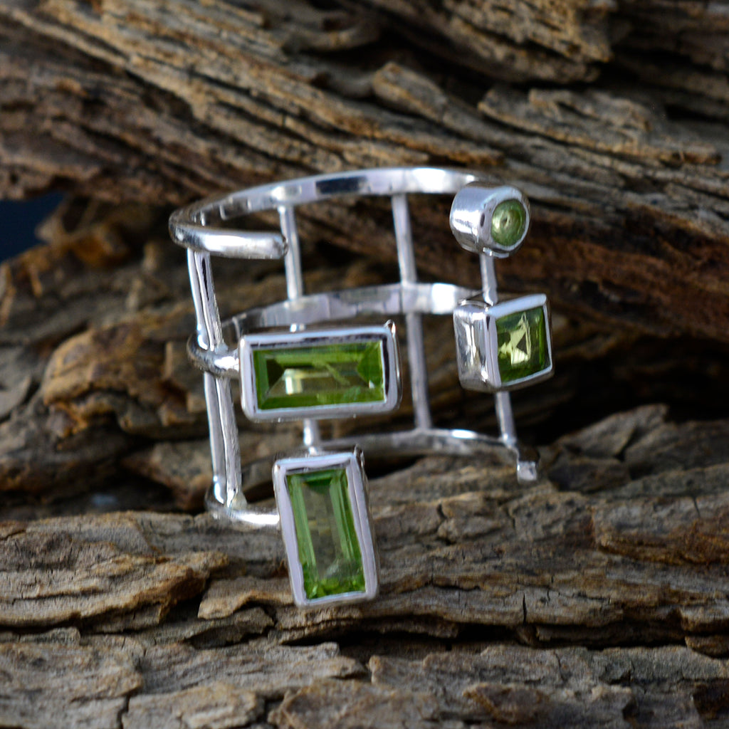 Peridot quarter Moroccan 925 Silver Green Gems Mid weight Signet Ring Jewelry